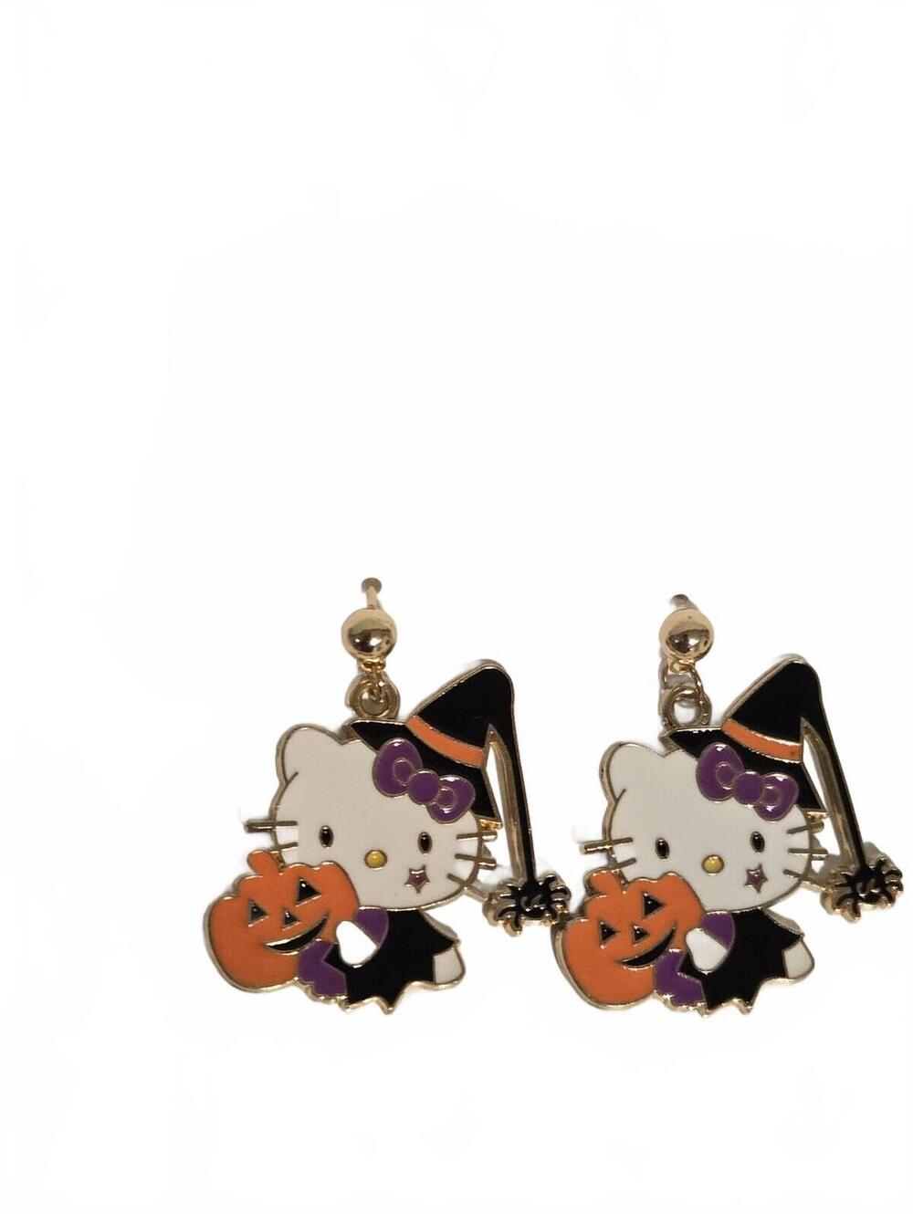 Hello Kitty witch Halloween earrings